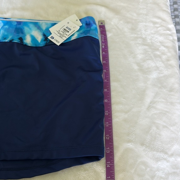 Blue Swim Shorts with Tie-Dye Waistband - Picture 7 of 8